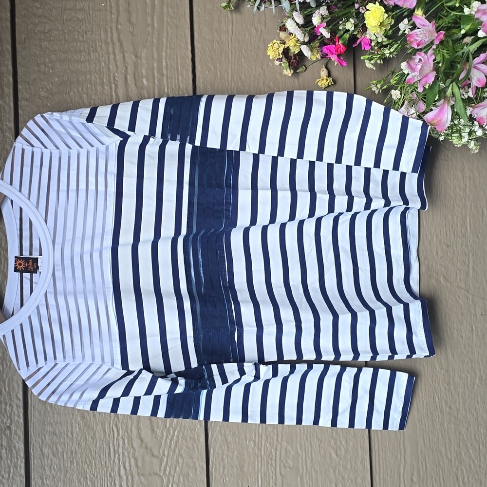 Jean Paul Gaultier Soleil Nautical Stripe Shirt Large new - Picture 2 of 13